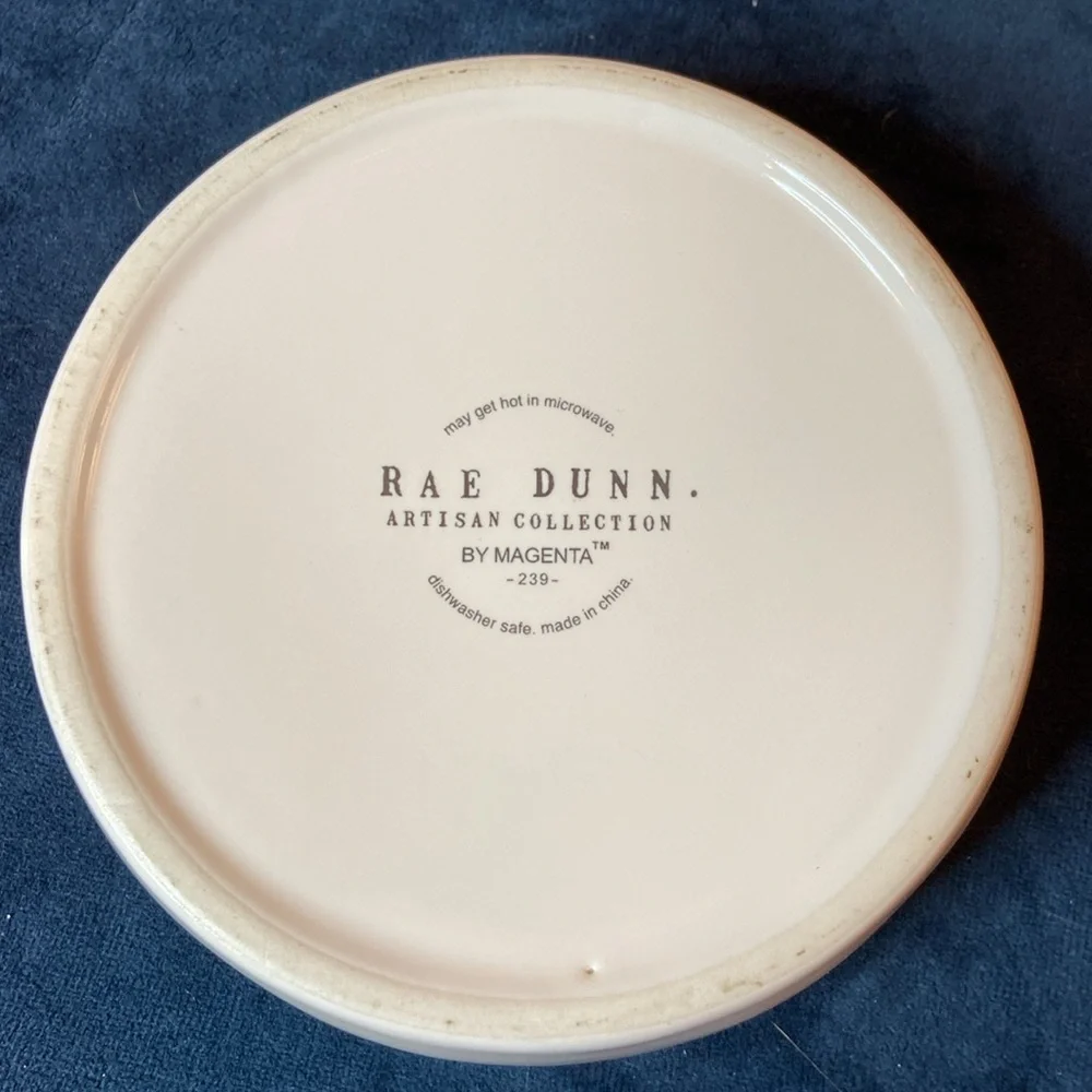 Rae Dunn ceramic 4.5” cat food bowl, 1.5” deep